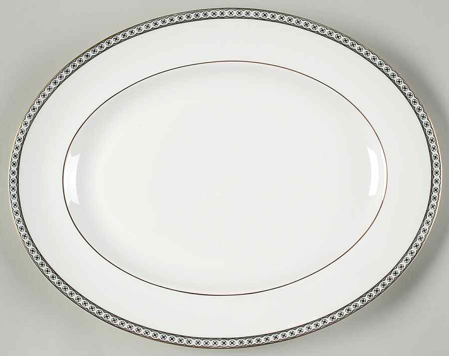 Ulander Black 14" Oval Serving Platter by Wedgwood-1