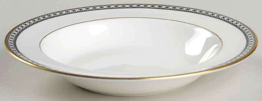 Ulander Black Rim Soup Bowl by Wedgwood-1