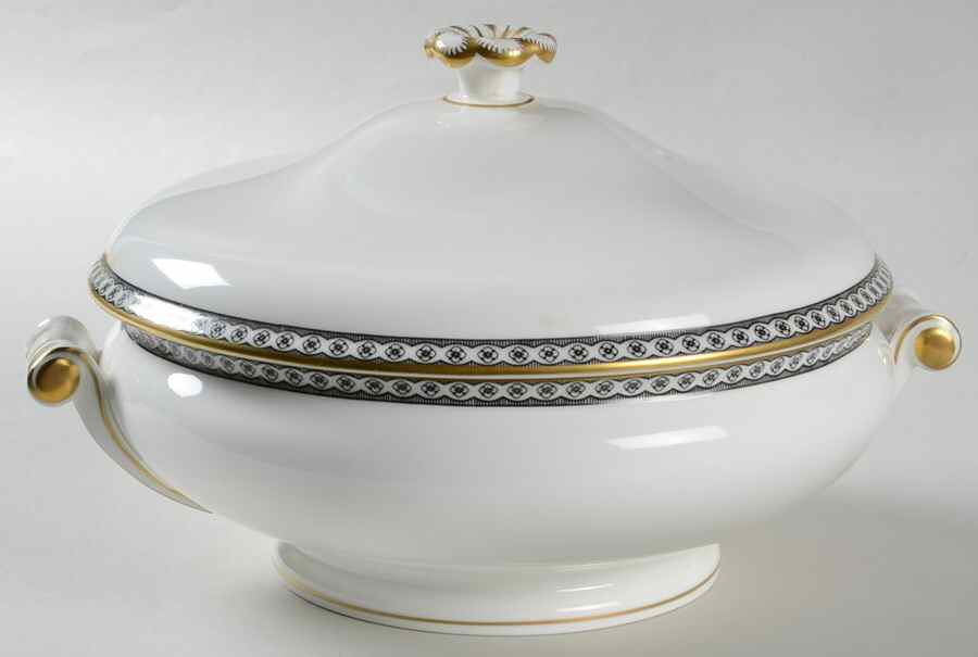 Ulander Black Round Covered Vegetable by Wedgwood-1