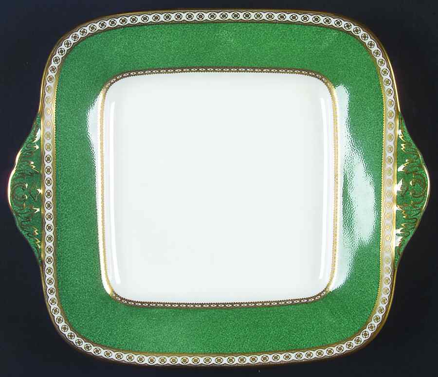 Ulander Powder Green Square Handled Cake Plate by Wedgwood-1