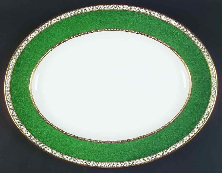 Ulander Powder Green 17" Oval Serving Platter by Wedgwood-1