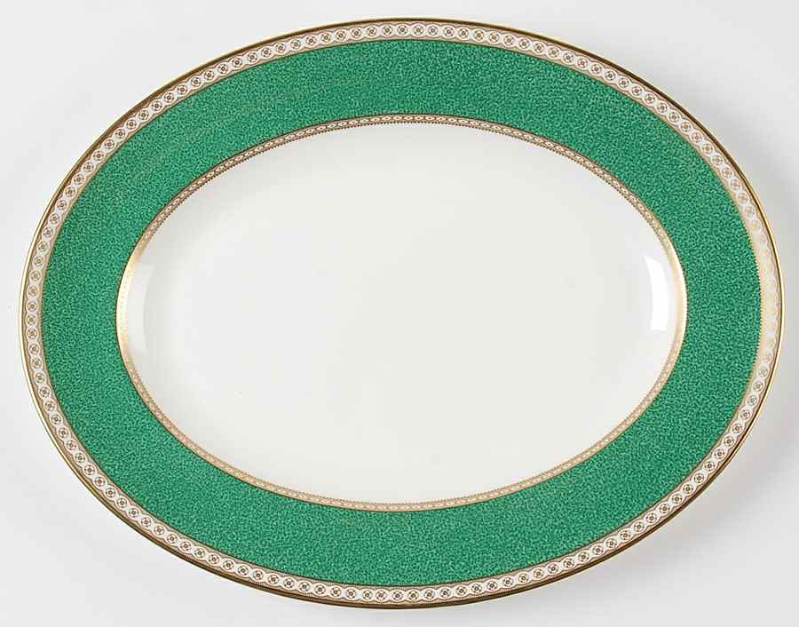 Ulander Powder Green 13" Oval Serving Platter by Wedgwood-1