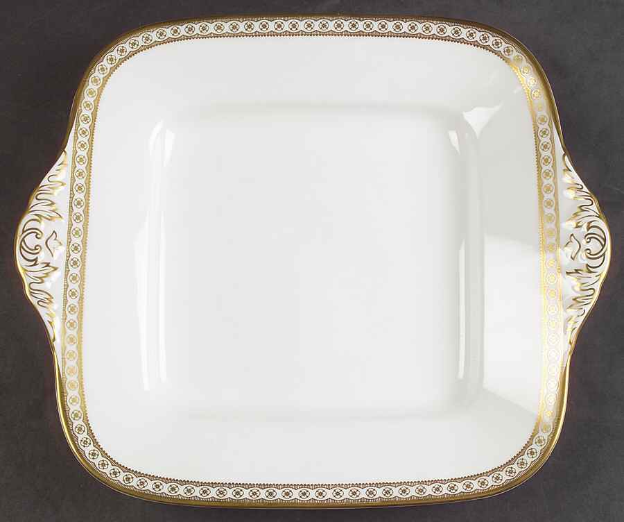 Ulander Gold Square Handled Cake Plate by Wedgwood-1