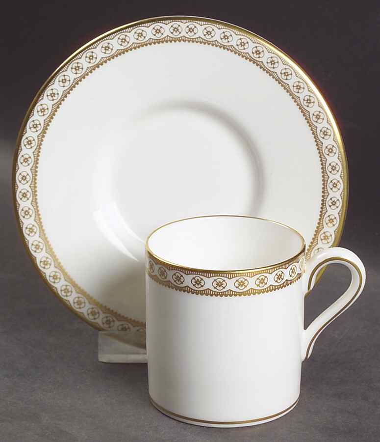 Ulander Gold Bond Shape Demitasse Cup and Saucer Set by Wedgwood-1