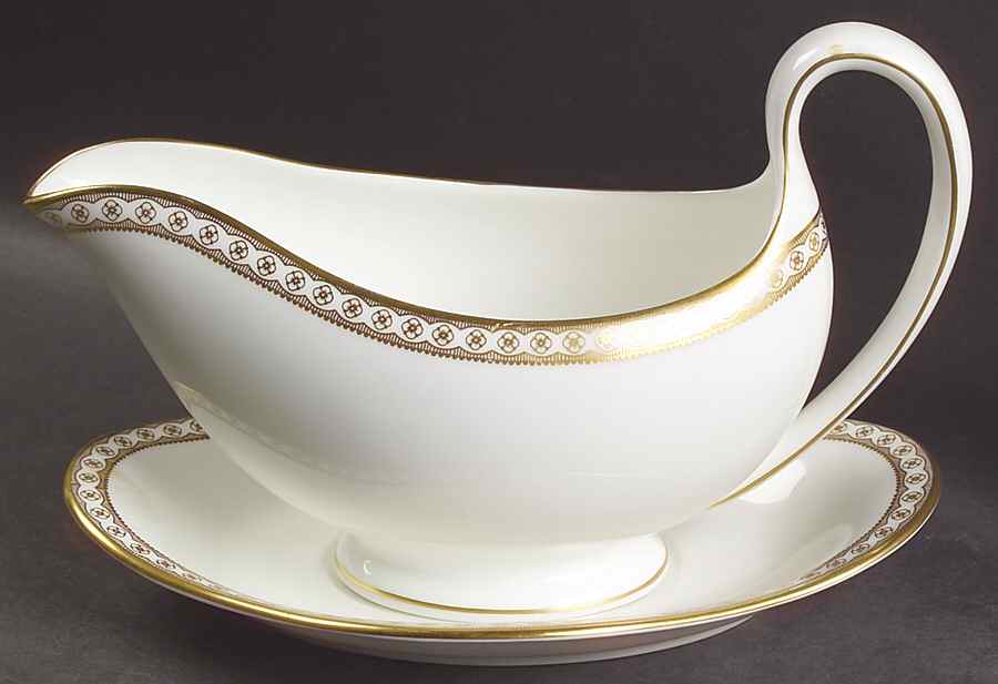 Ulander Gold Gravy Boat & Underplate by Wedgwood-1