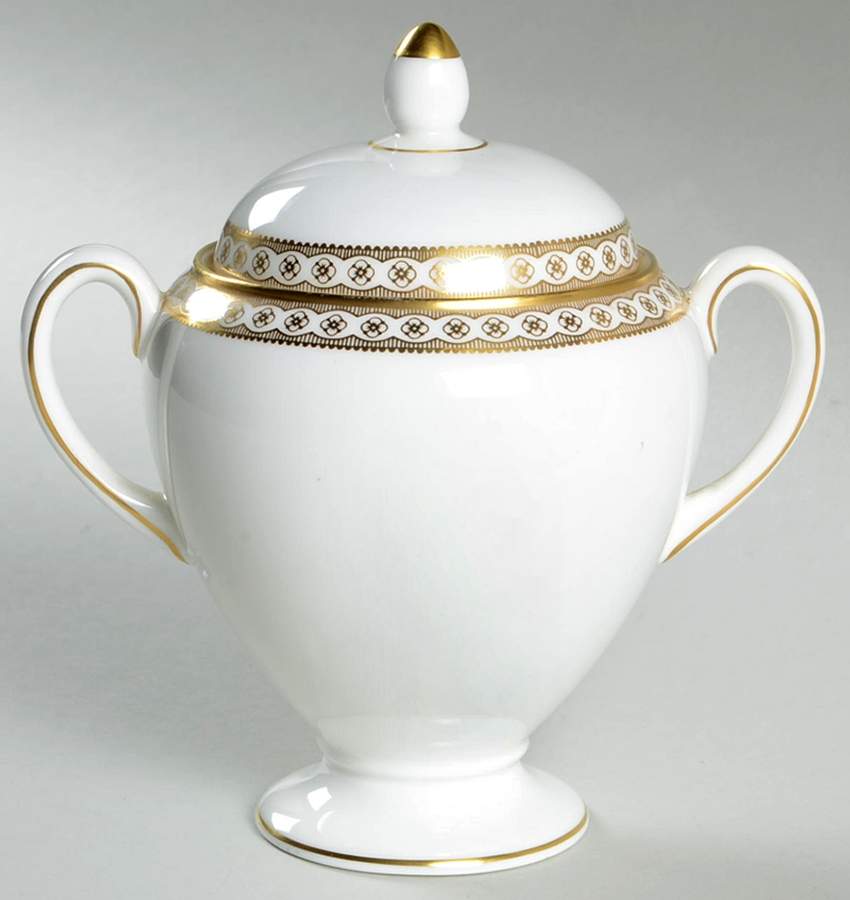 Ulander Gold Globe Shape Sugar Bowl & Lid by Wedgwood-1
