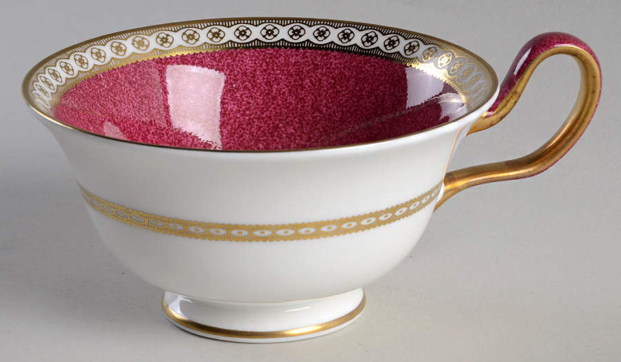 Ulander Powder Ruby Peony Shape Footed Cup by Wedgwood-1