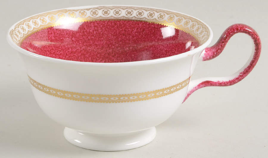 Ulander Powder Ruby Peony Shape Footed Cup by Wedgwood-1