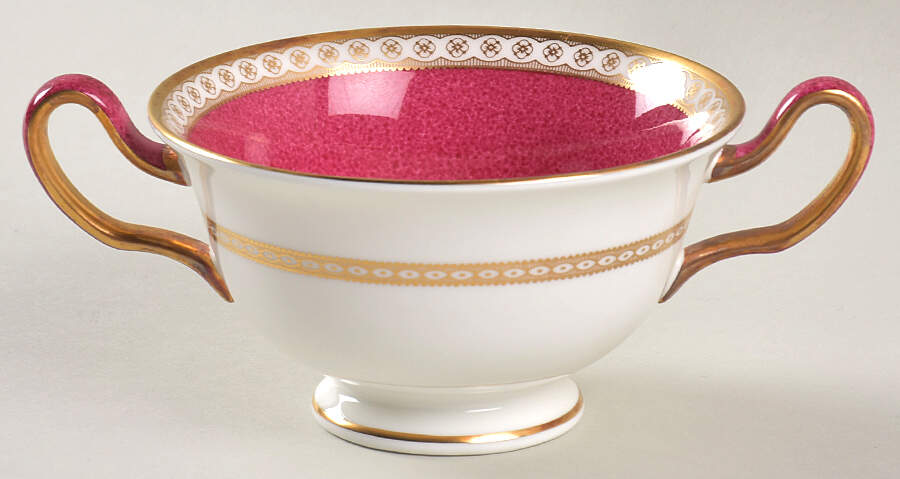 Ulander Powder Ruby Footed Cream Soup Bowl by Wedgwood-1