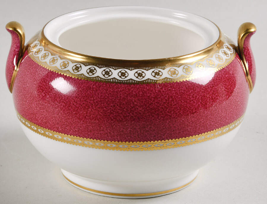 Ulander Powder Ruby 146 Shape Sugar Bowl No Lid by Wedgwood-1