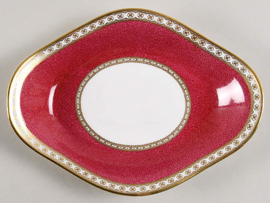 Ulander Powder Ruby Underplate for Gravy Boat by Wedgwood-1
