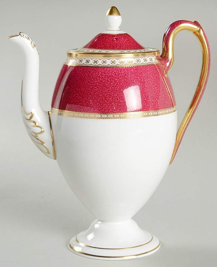 Ulander Powder Ruby Small Coffee Pot & Lid by Wedgwood-1
