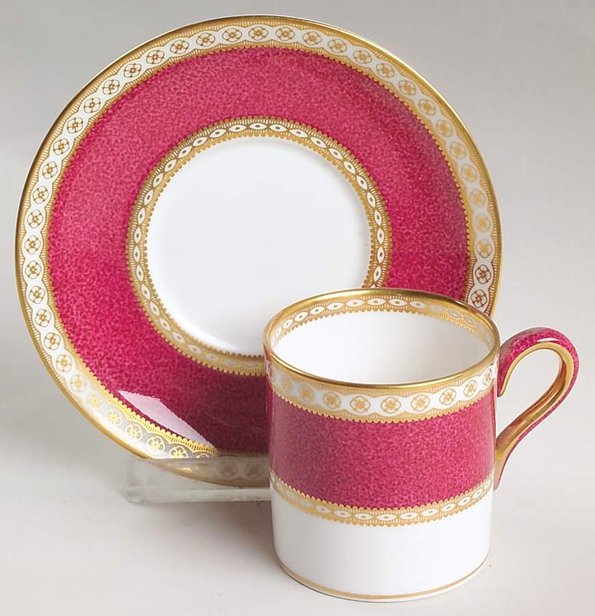 Ulander Powder Ruby Bond Shape Demitasse Cup and Saucer Set by Wedgwood-1