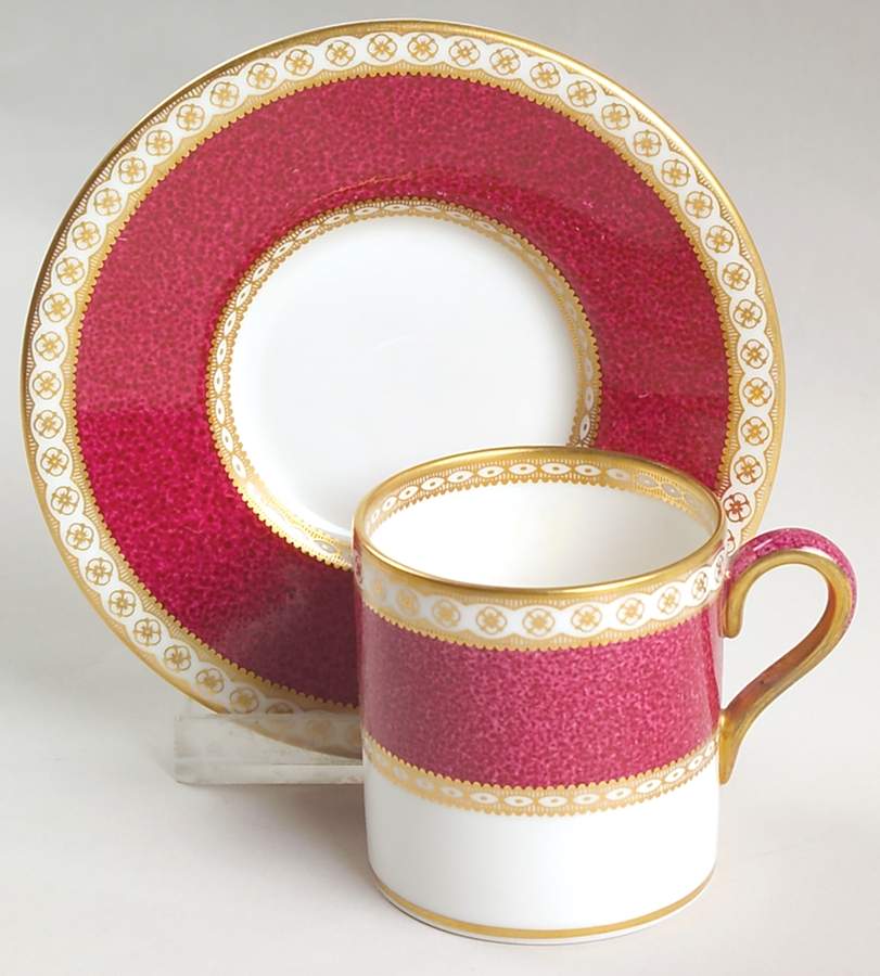 Ulander Powder Ruby Bond Shape Demitasse Cup and Saucer Set by Wedgwood-1