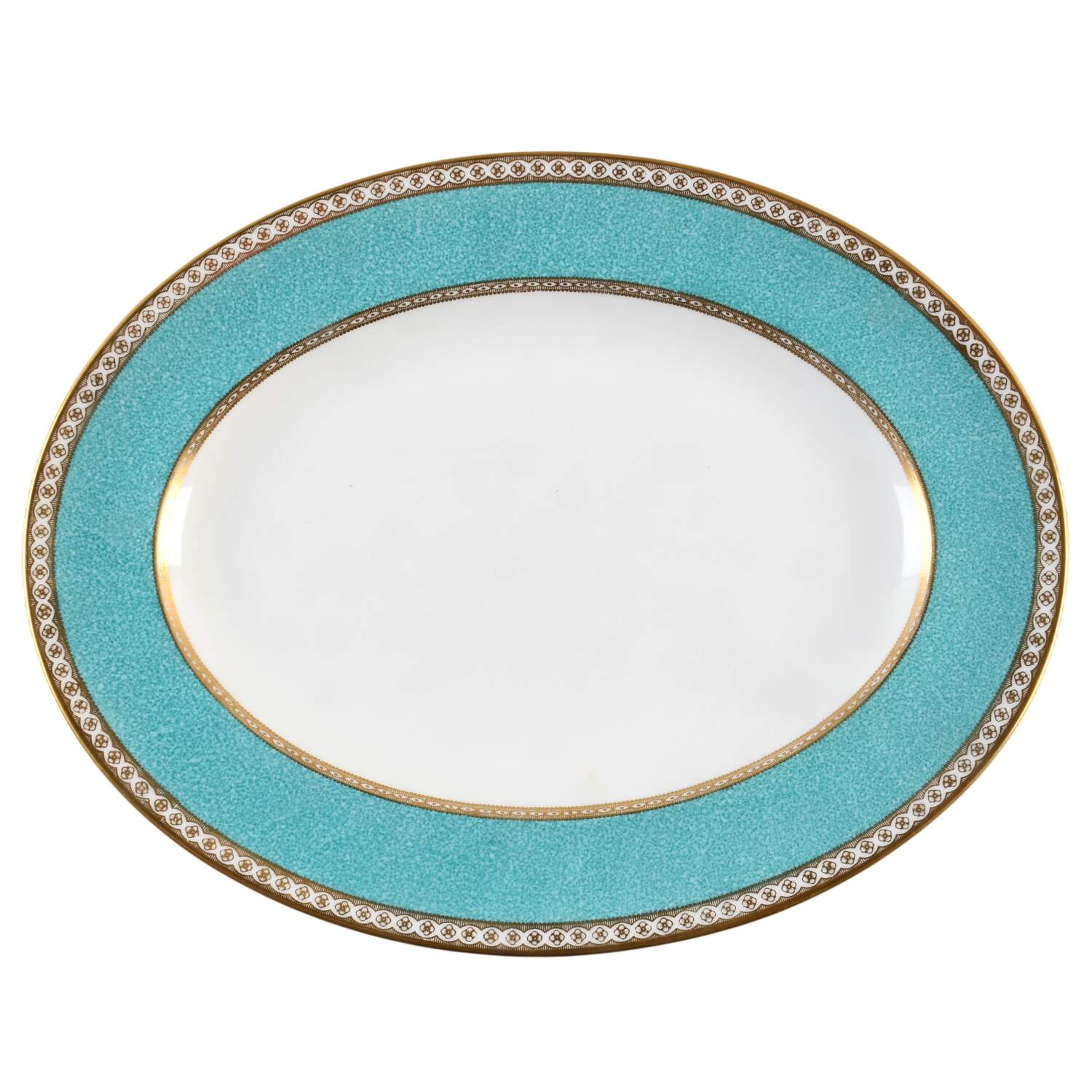 Ulander Powder Turquoise 13" Oval Serving Platter by Wedgwood-1
