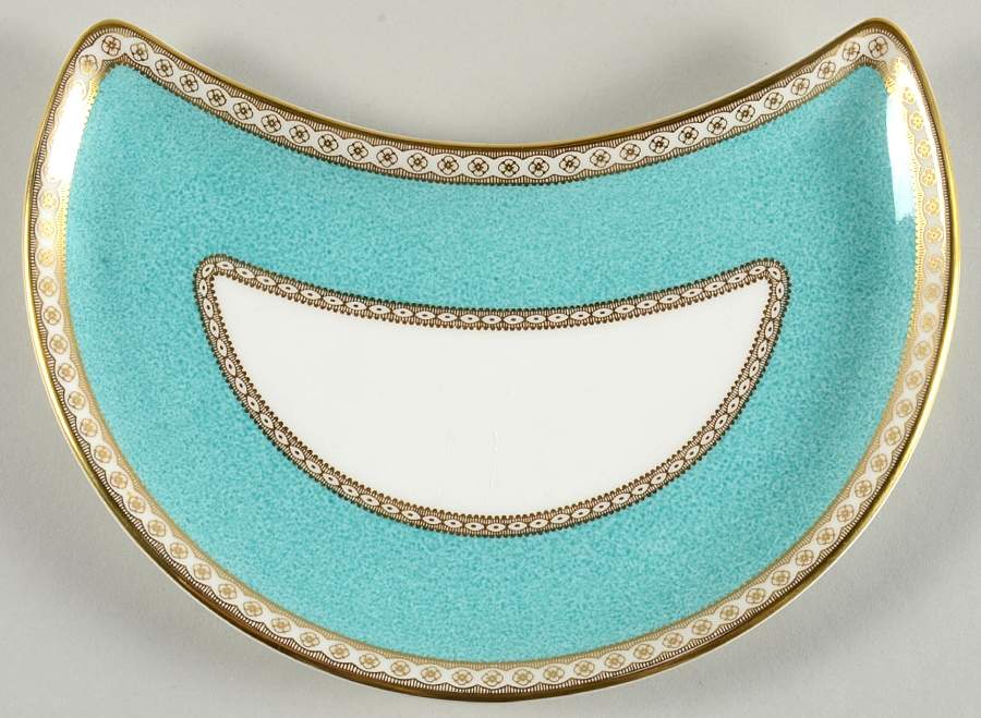 Ulander Powder Turquoise Crescent Salad Plate by Wedgwood-1