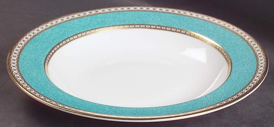 Ulander Powder Turquoise Large Rim Soup Bowl by Wedgwood-1
