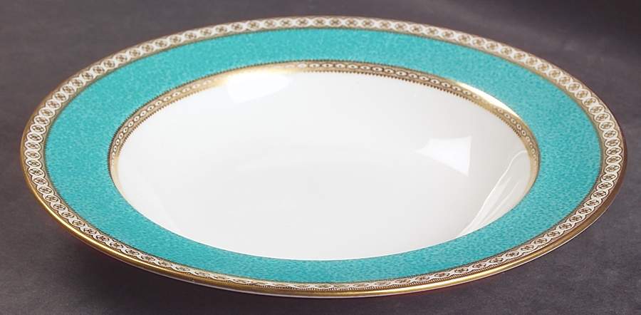 Ulander Powder Turquoise Rim Soup Bowl by Wedgwood-1