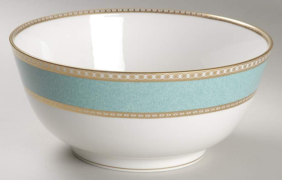 Ulander Powder Turquoise 9" Salad Serving Bowl by Wedgwood-1