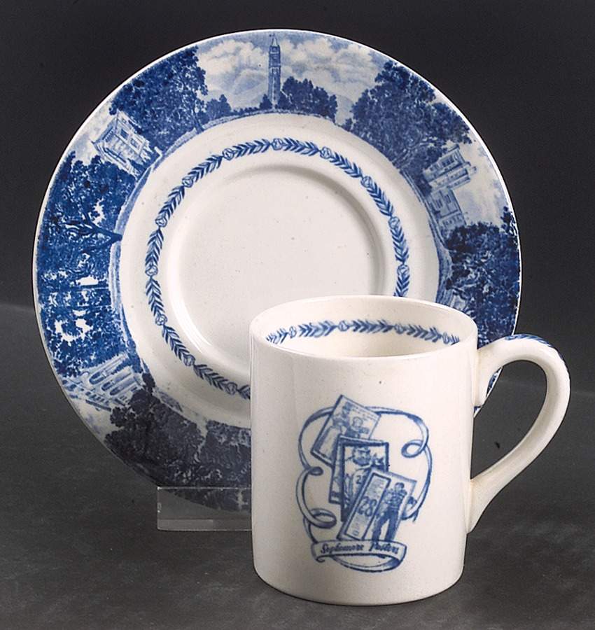 University of California Blue Flat Demitasse Cup & Saucer Set by Wedgwood-1