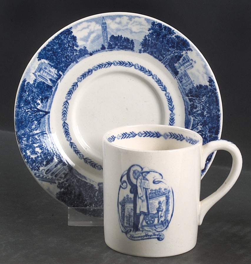 University of California Blue Flat Demitasse Cup & Saucer Set by Wedgwood-1