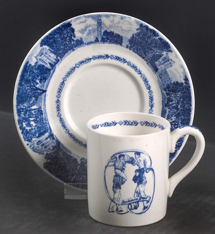 University of California Blue Flat Demitasse Cup & Saucer Set by Wedgwood-1