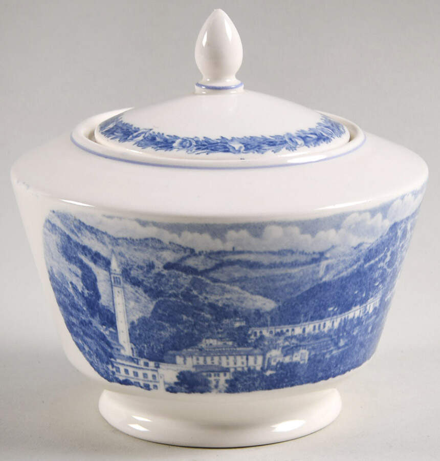 University of California Blue Sugar Bowl & Lid by Wedgwood-1