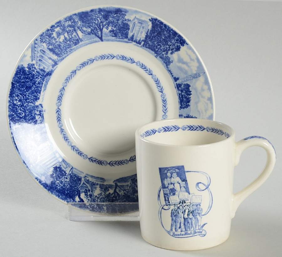 University of California Blue Flat Demitasse Cup & Saucer Set by Wedgwood-1