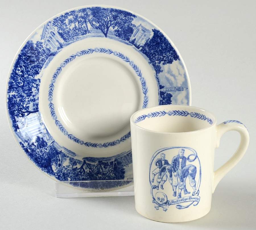 University of California Blue Flat Demitasse Cup & Saucer Set by Wedgwood-1