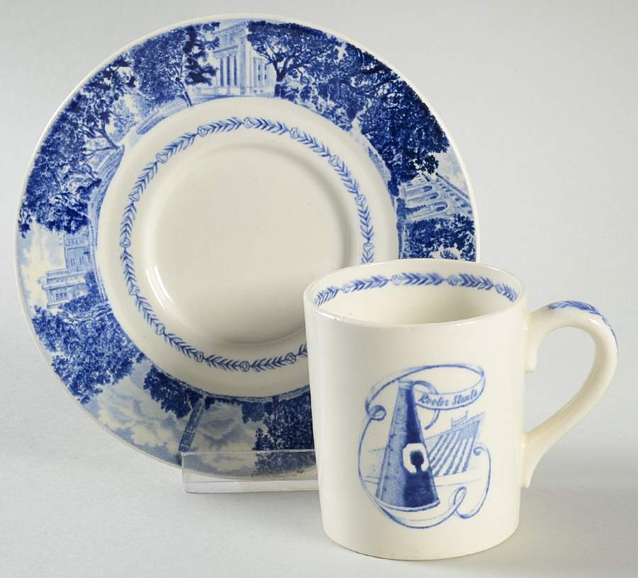 University of California Blue Flat Demitasse Cup & Saucer Set by Wedgwood-1