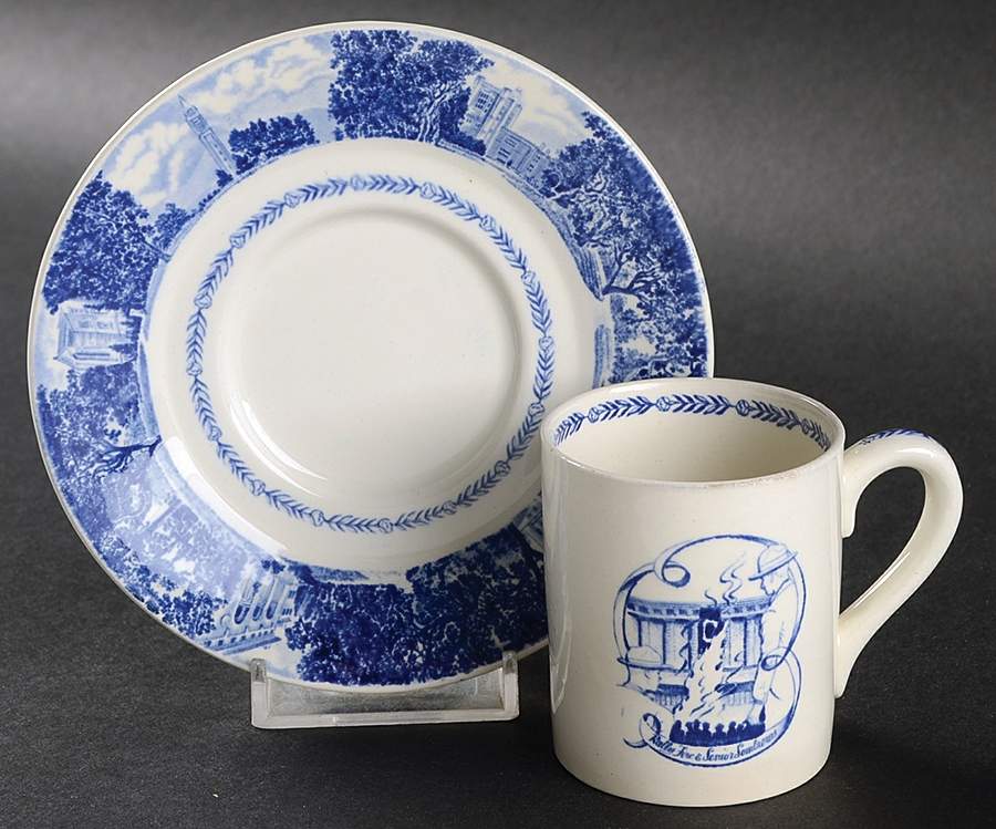 University of California Blue Flat Demitasse Cup & Saucer Set by Wedgwood-1