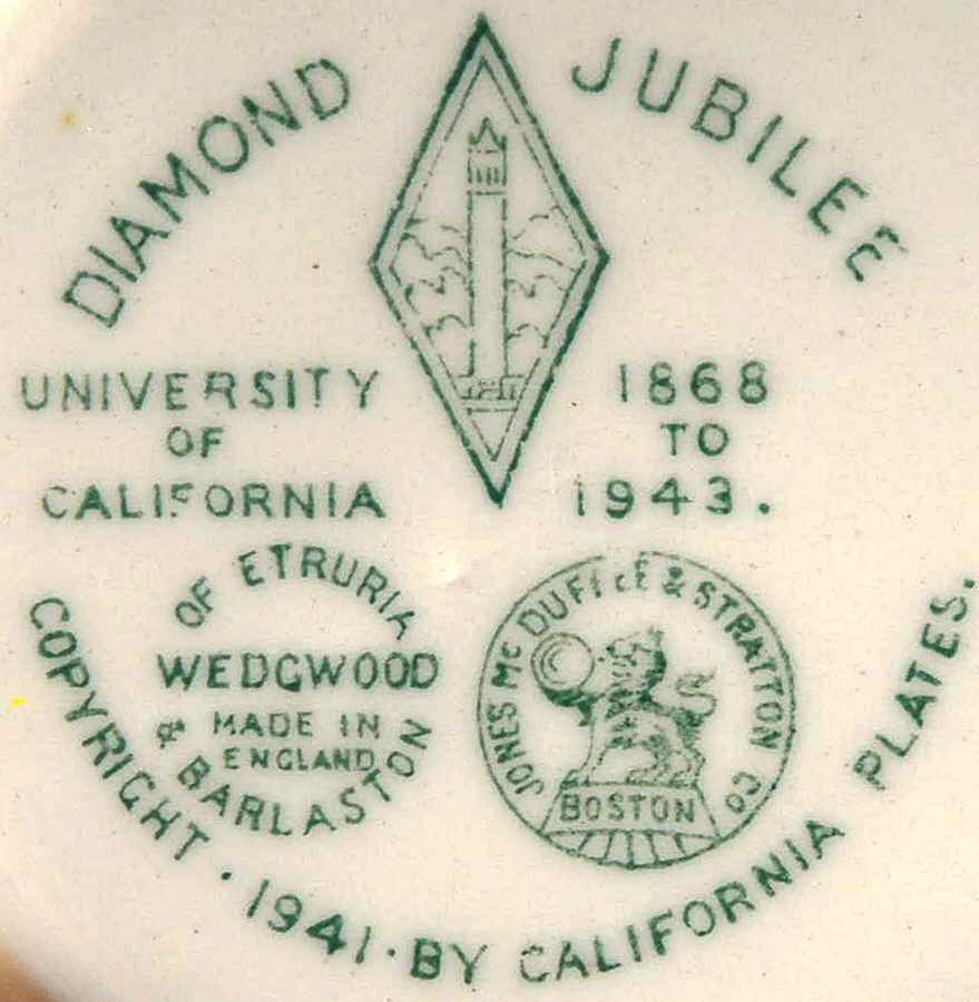 University of California Green Saucer for Bond Shape Demitasse Cup by Wedgwood-1