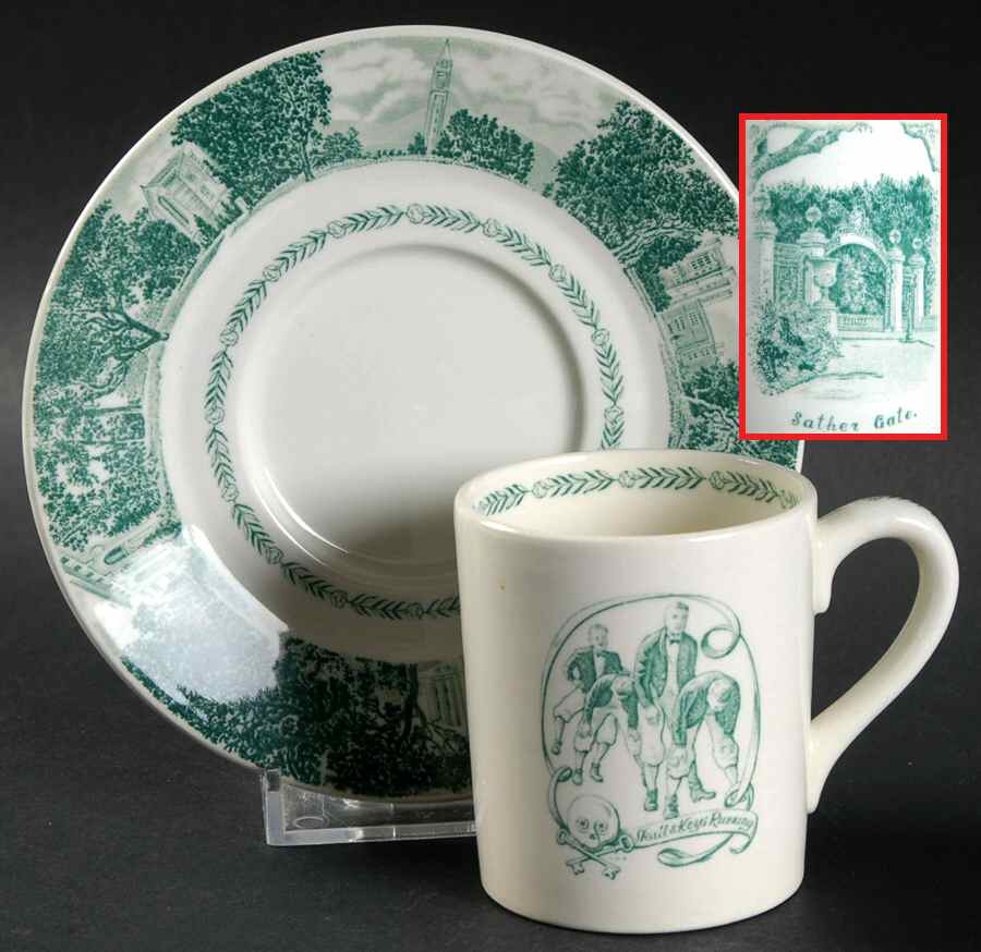 University of California Green Bond Shape Demitasse Cup and Saucer Set by Wedgwood-1