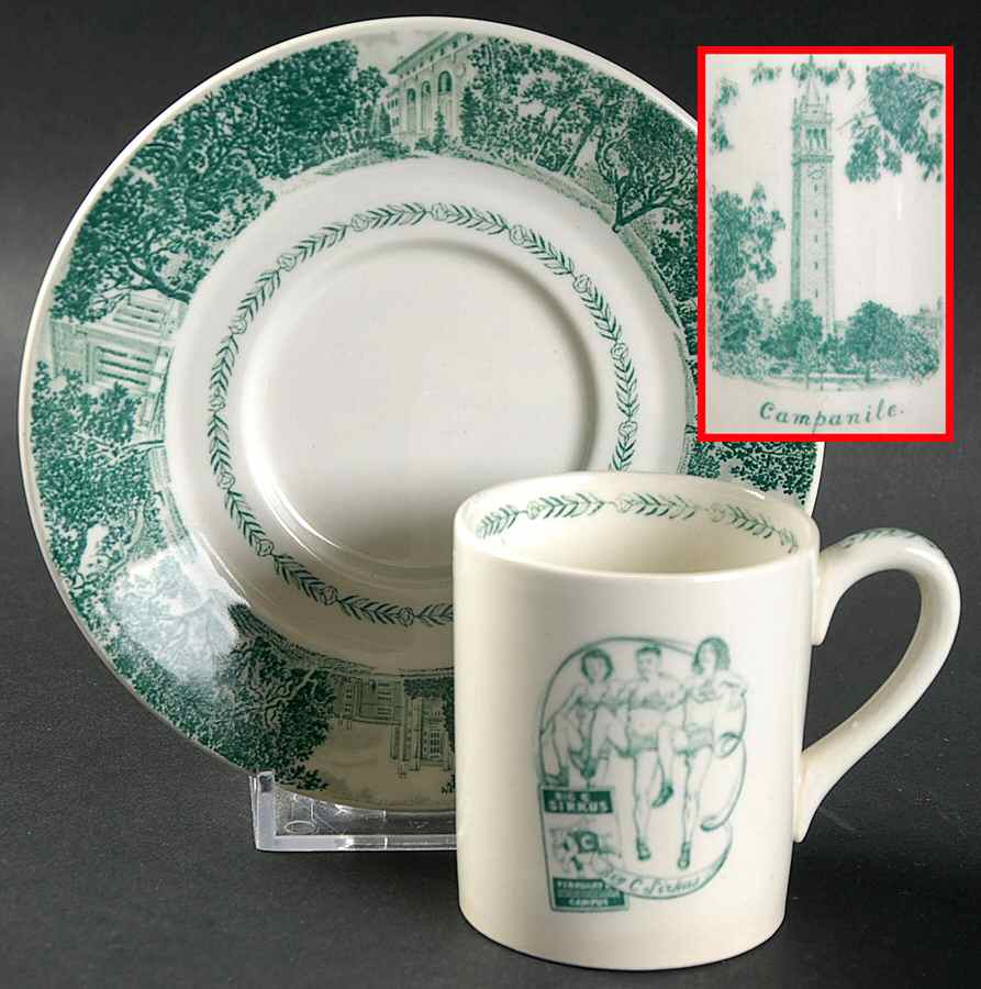 University of California Green Bond Shape Demitasse Cup and Saucer Set by Wedgwood-1