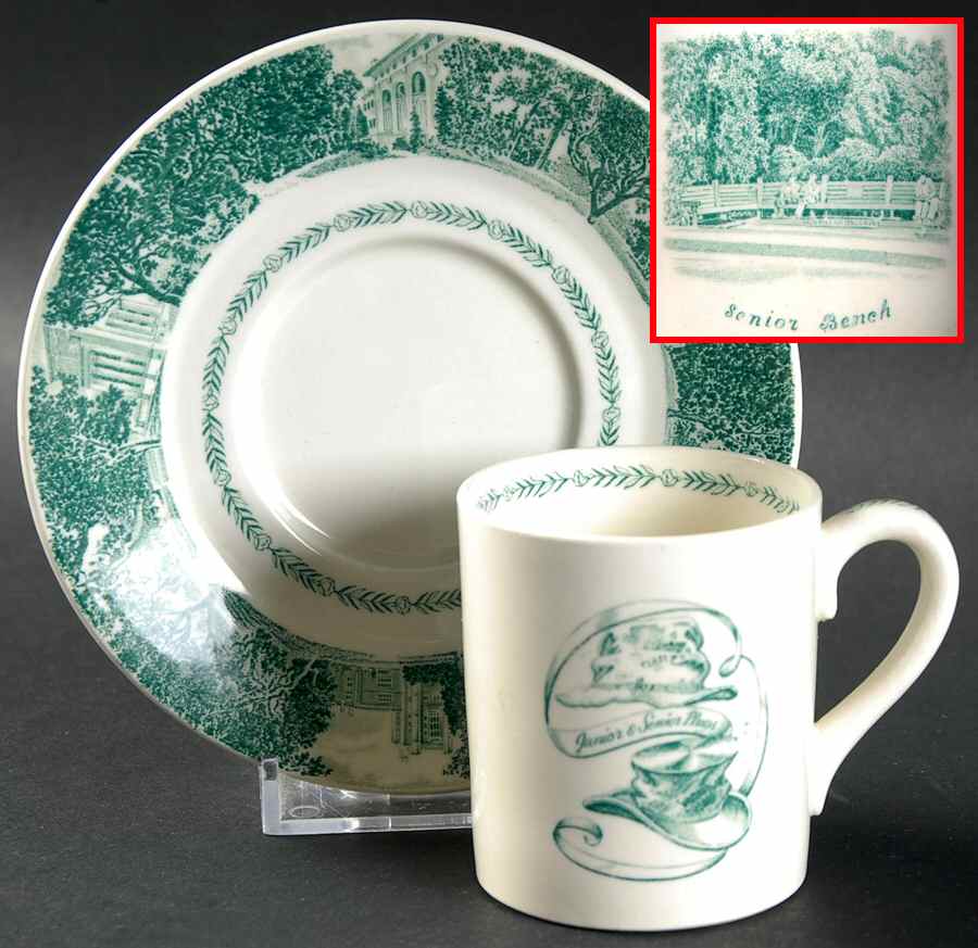 University of California Green Bond Shape Demitasse Cup and Saucer Set by Wedgwood-1