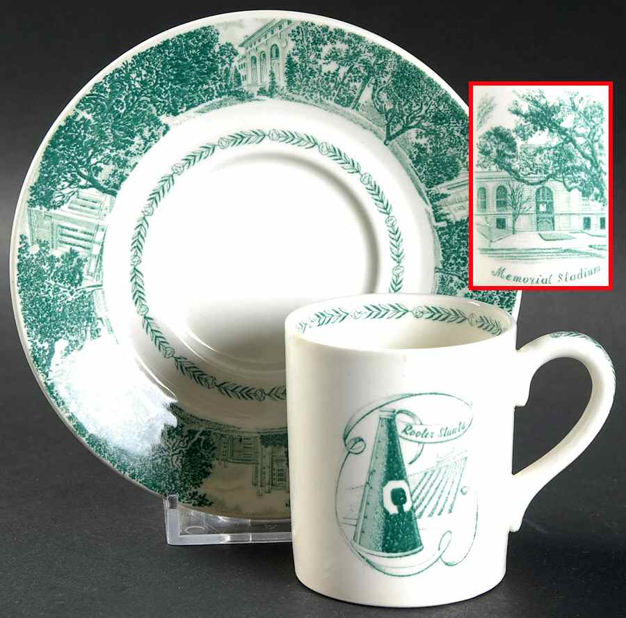 University of California Green Bond Shape Demitasse Cup and Saucer Set by Wedgwood-1