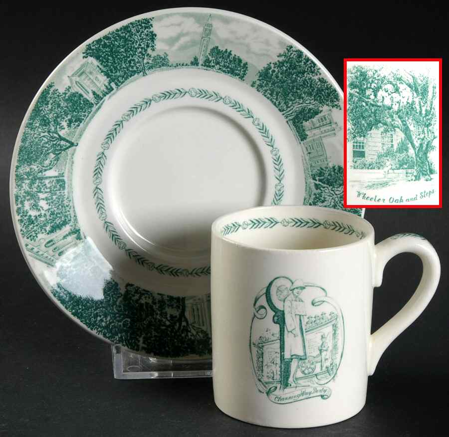 University of California Green Bond Shape Demitasse Cup and Saucer Set by Wedgwood-1