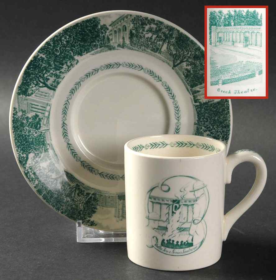 University of California Green Bond Shape Demitasse Cup and Saucer Set by Wedgwood-1