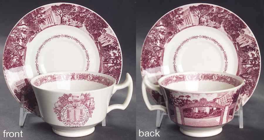 University of California Mulberry Footed Cup & Saucer Set by Wedgwood-1