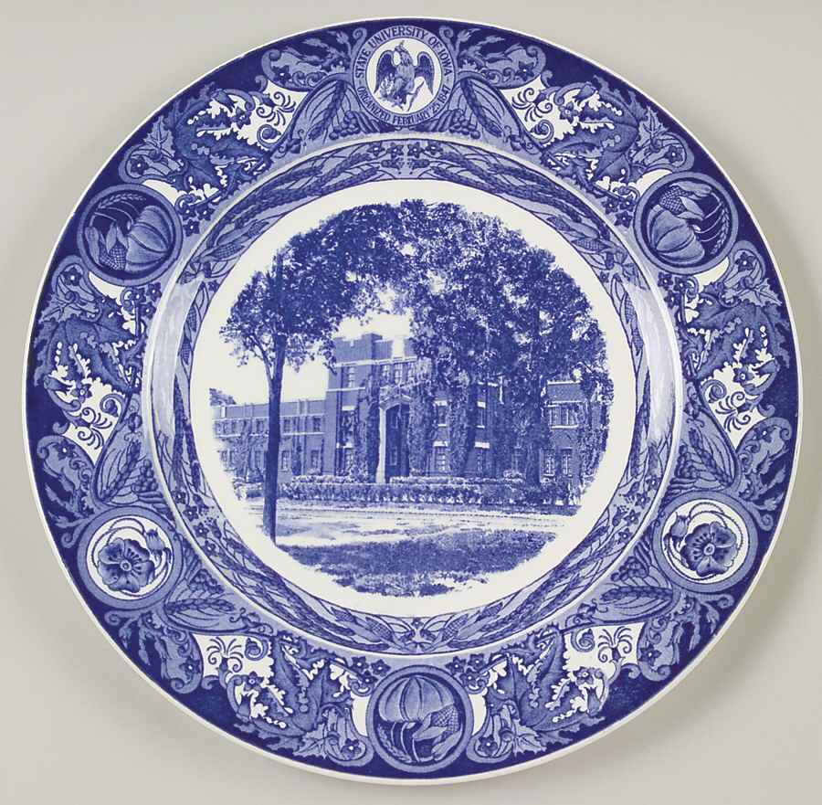 University of Iowa Blue Dinner Plate by Wedgwood-1