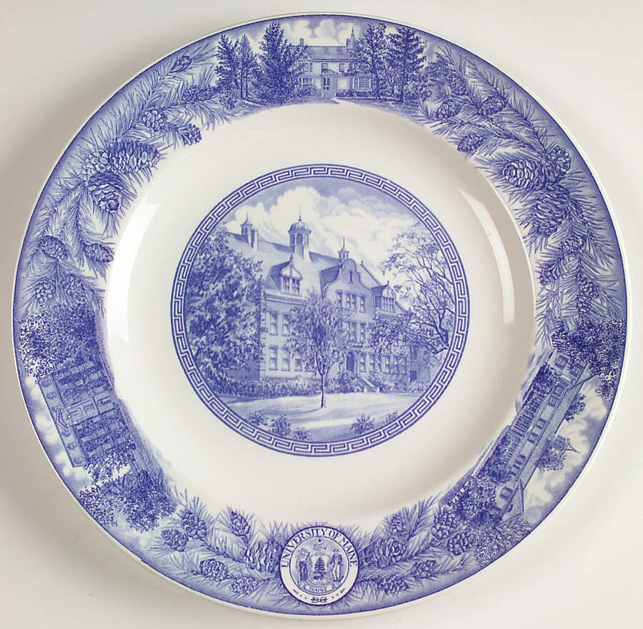 University of Maine Blue Dinner Plate by Wedgwood-1