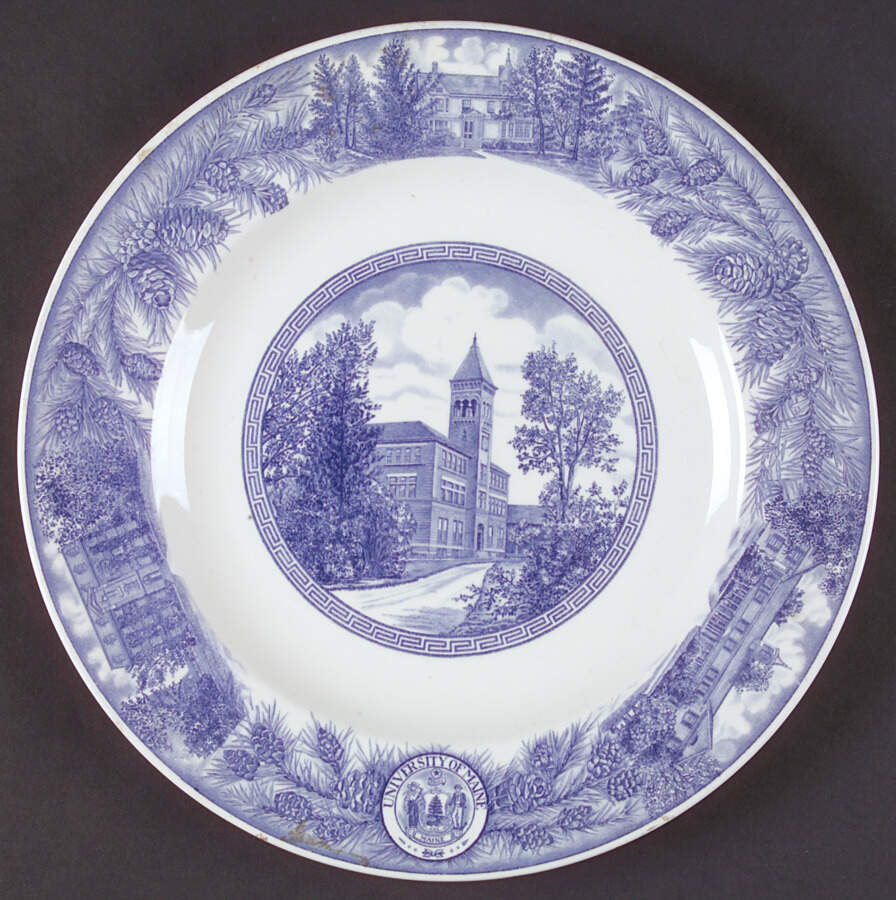 University of Maine Blue Dinner Plate by Wedgwood-1