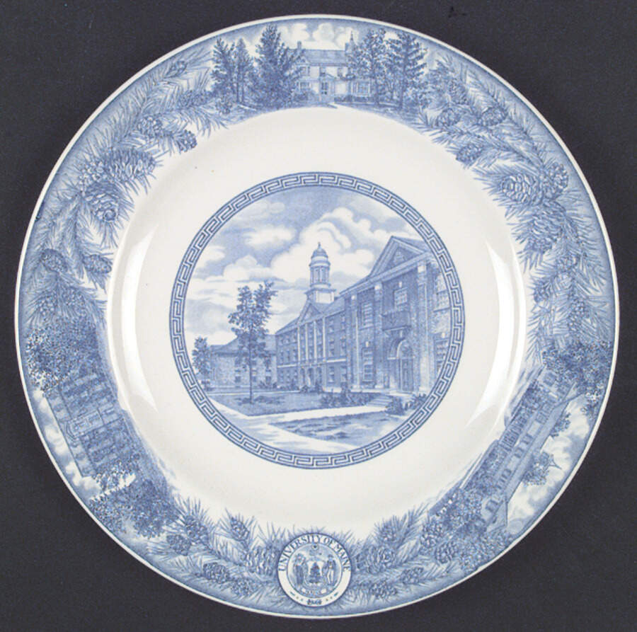 University of Maine Blue Dinner Plate by Wedgwood-1