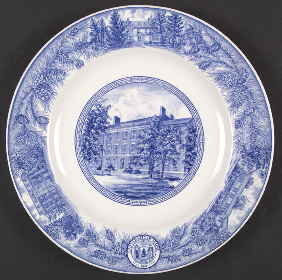 University of Maine Blue Dinner Plate by Wedgwood-1