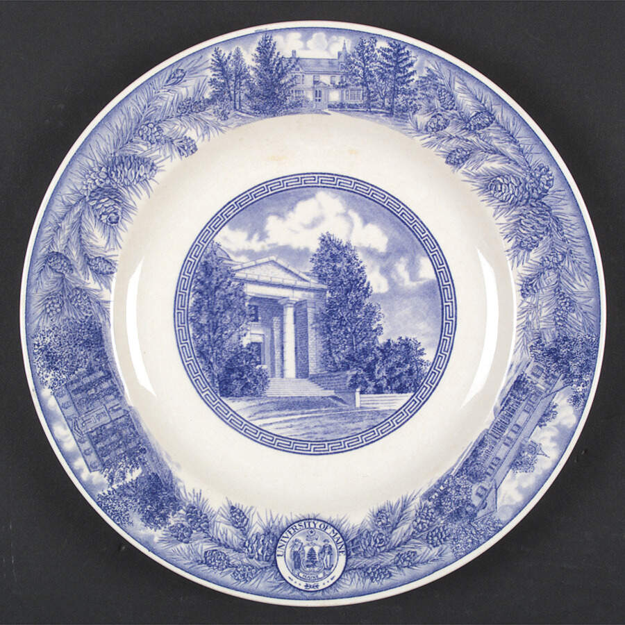 University of Maine Blue Dinner Plate by Wedgwood-1