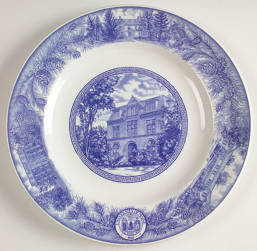 University of Maine Blue Dinner Plate by Wedgwood-1