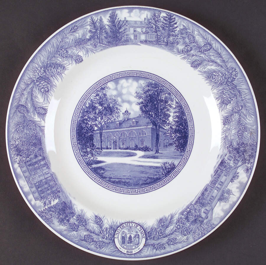 University of Maine Blue Dinner Plate by Wedgwood-1