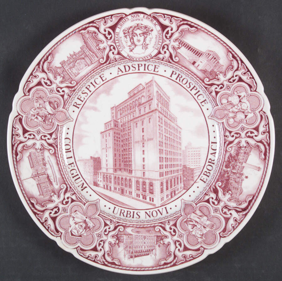 The College of the City of New York Mulberry Dinner Plate by Wedgwood-1