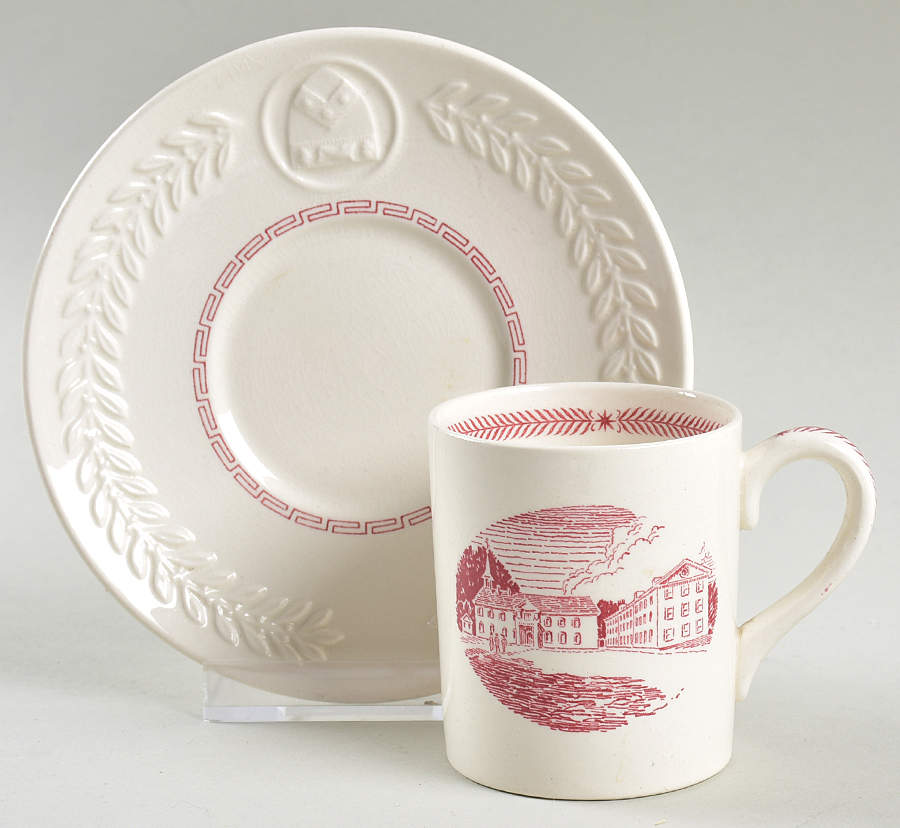 University of Pennsylvania Pink Flat Demitasse Cup & Saucer Set by Wedgwood-1