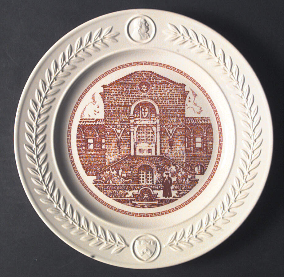 University of Pennsylvania Pink Dinner Plate by Wedgwood-1